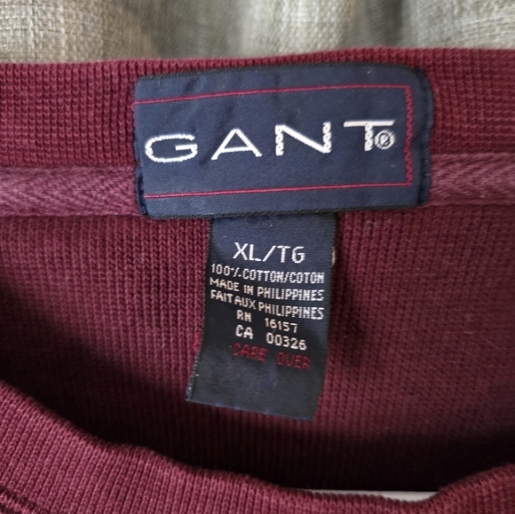 Vintage Gant Sweater Mens XL Pullover Maroon Sweatshirt Crew neck Casual - Picture 4 of 4